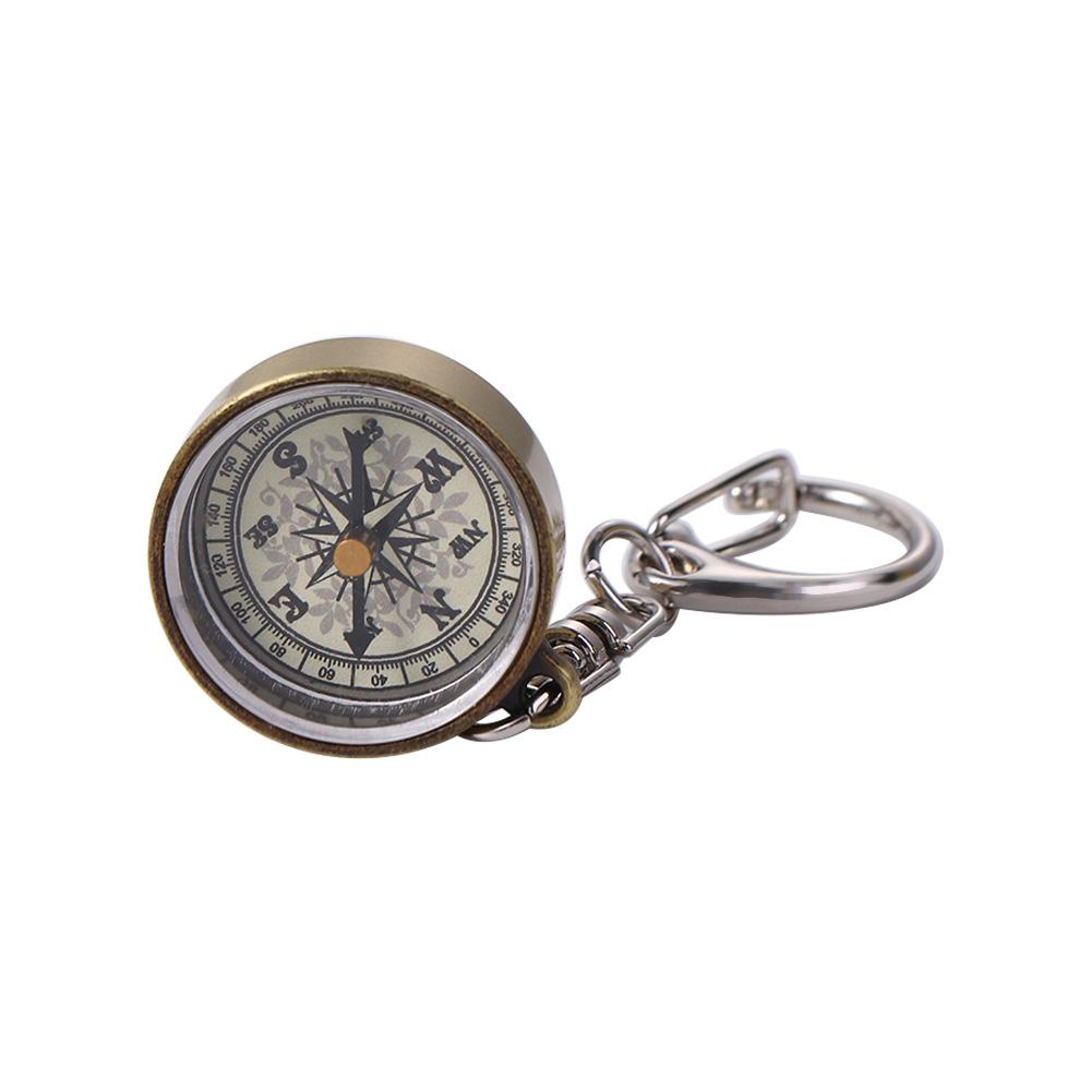 Gold Color Navigation Tools Po - Compass Keychain Mini review and price