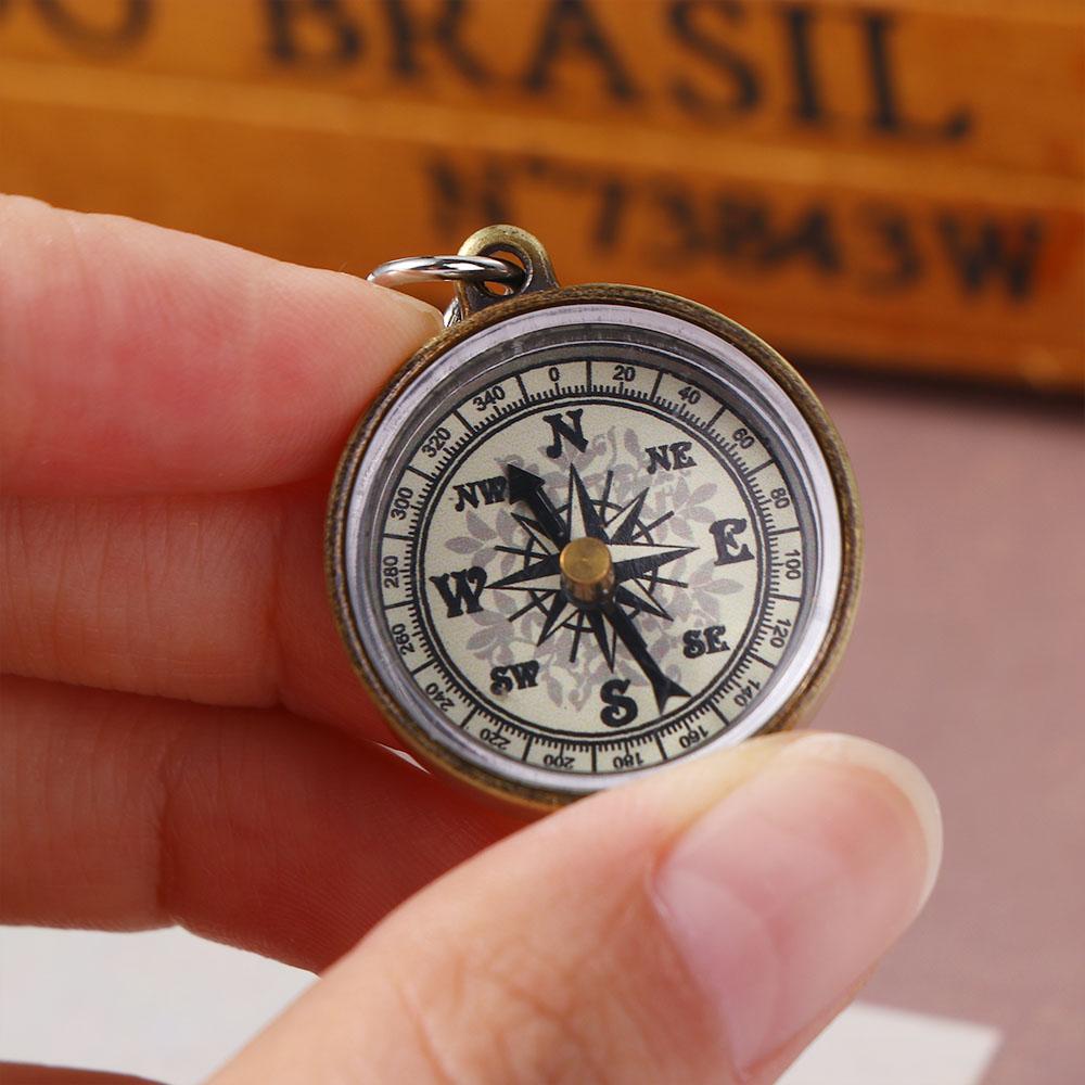 Gold Color Navigation Tools Po - Compass Keychain Mini review and price