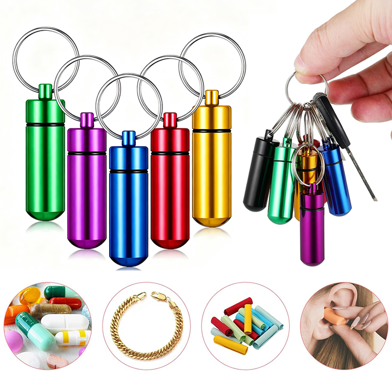 1/5PCS Aluminum Mini Pill Box  - Edc Pill Carry review and price