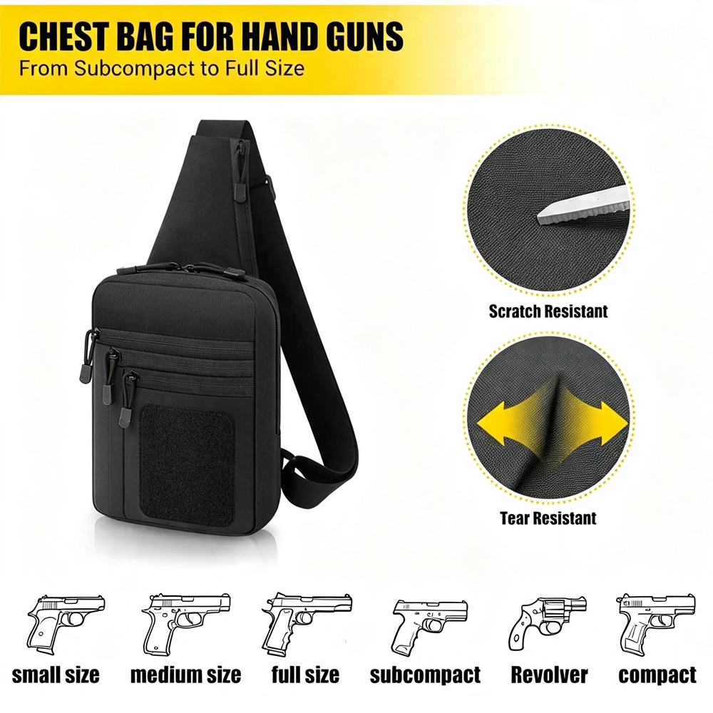 Concealed Carry Chest Gun Bag  - Edc Carry Bag For Pistol review and price