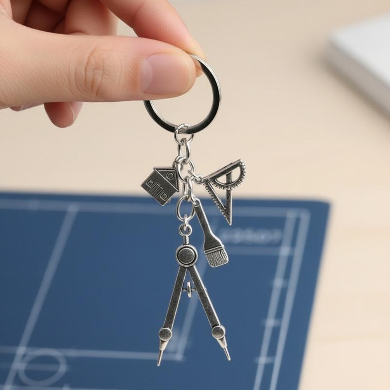 Multifunctional Silver Keychai - Compass Keychain Mini review and price