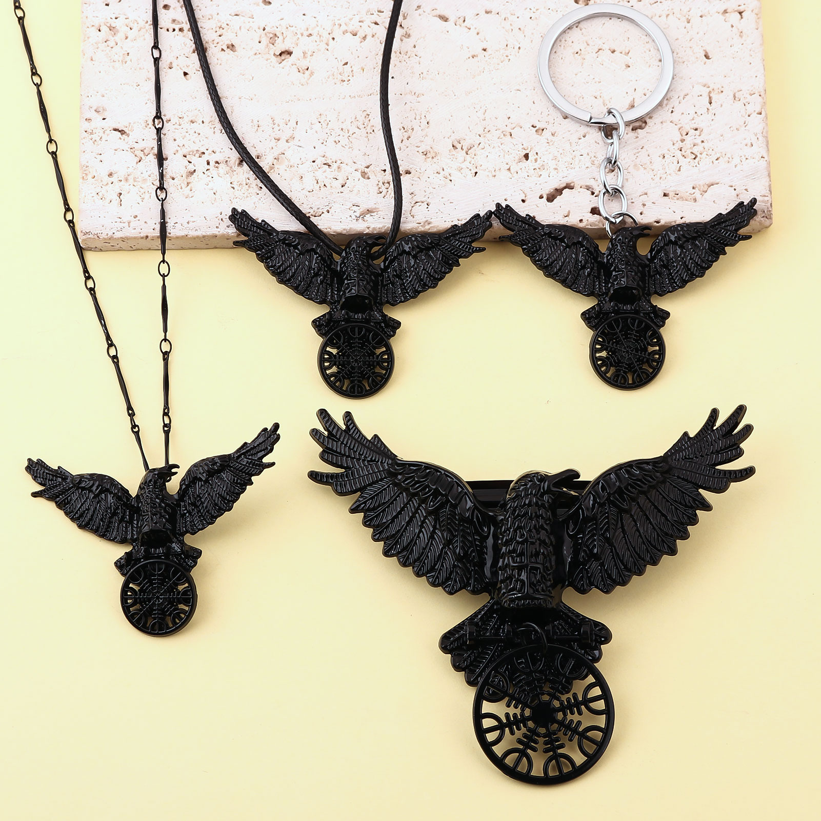 Vintage Viking Black Crow Neck - Compass Keychain Mini review and price